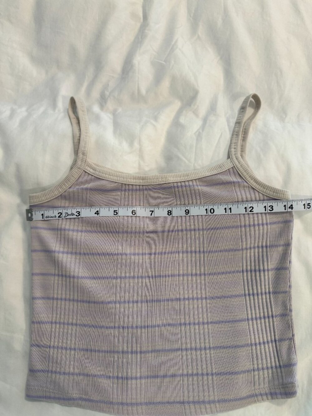 PINK Victoria’s Secret Purple Striped Ribbed Cami Tank Top S - Picture 4 of 5